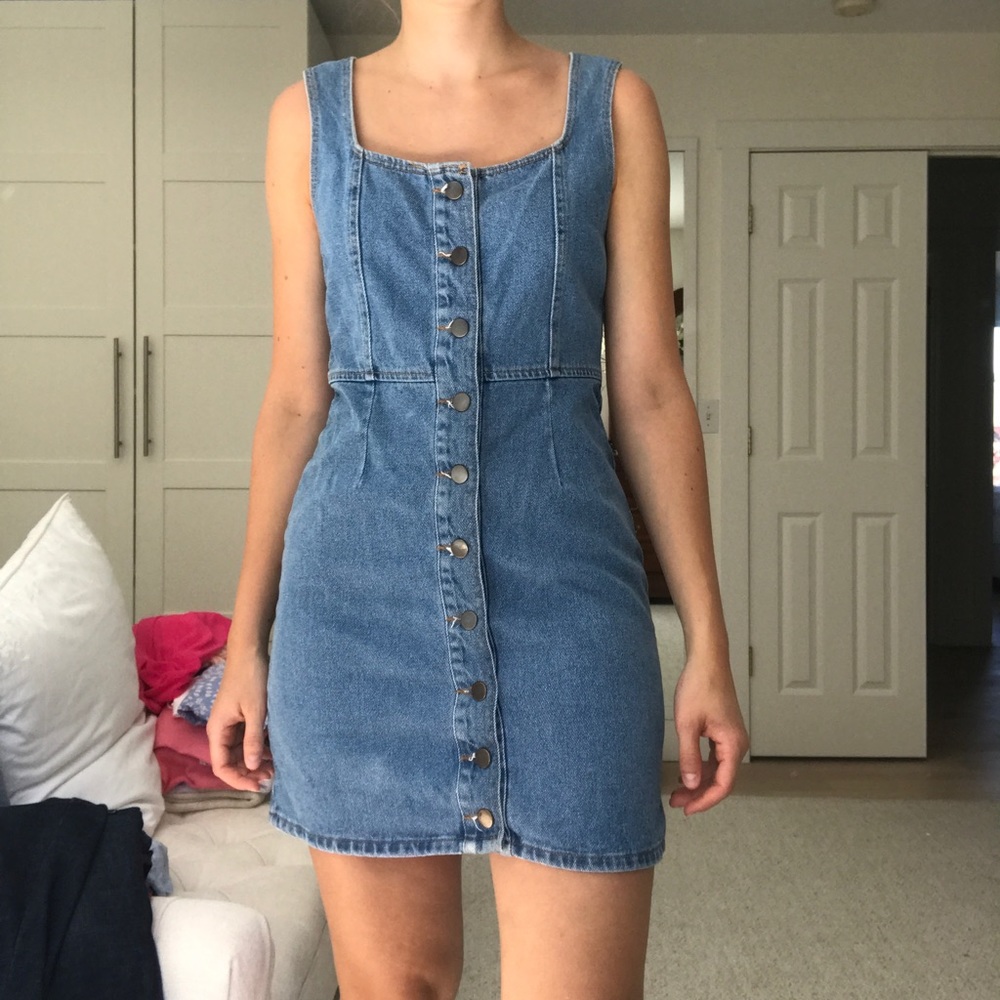 Denim button up dress